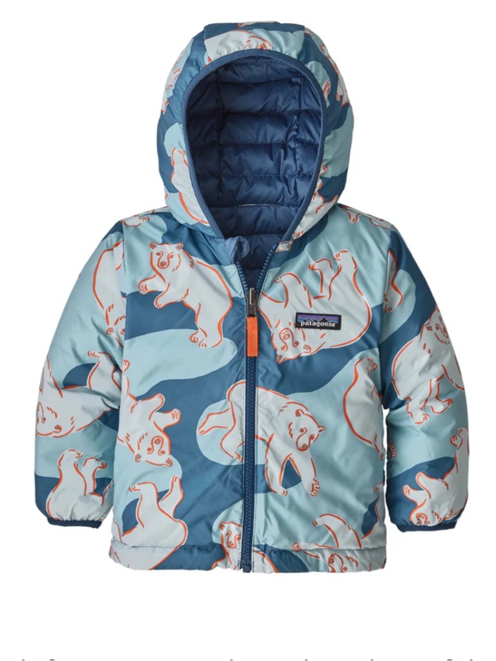 Patagonia Reversible Down Hoody Jacket Polar Bear Print